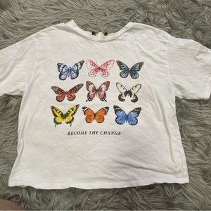 QUEEN BEES white butterfly tee
